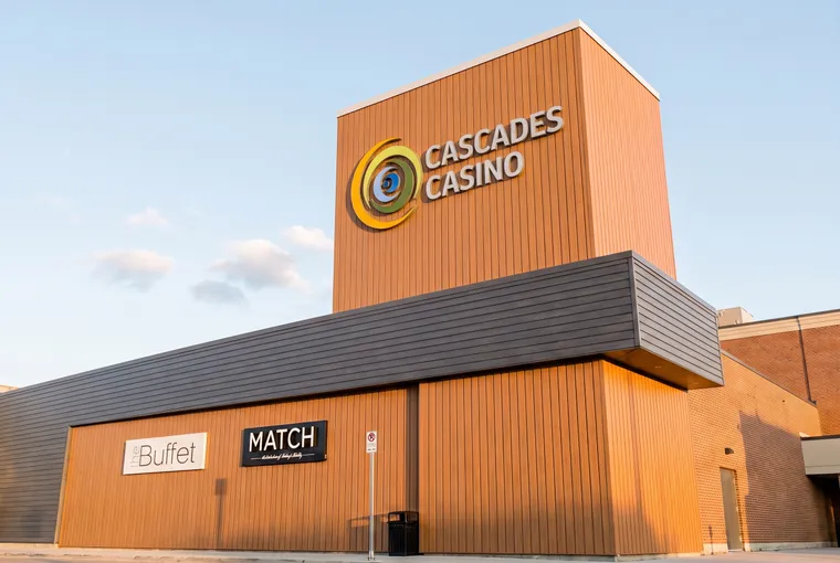 Cascades Casino tower with the Buffet and MATCH signs
